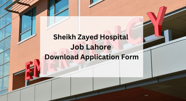 Sheikh Zayed Hospital Job Lahore Download Application Form