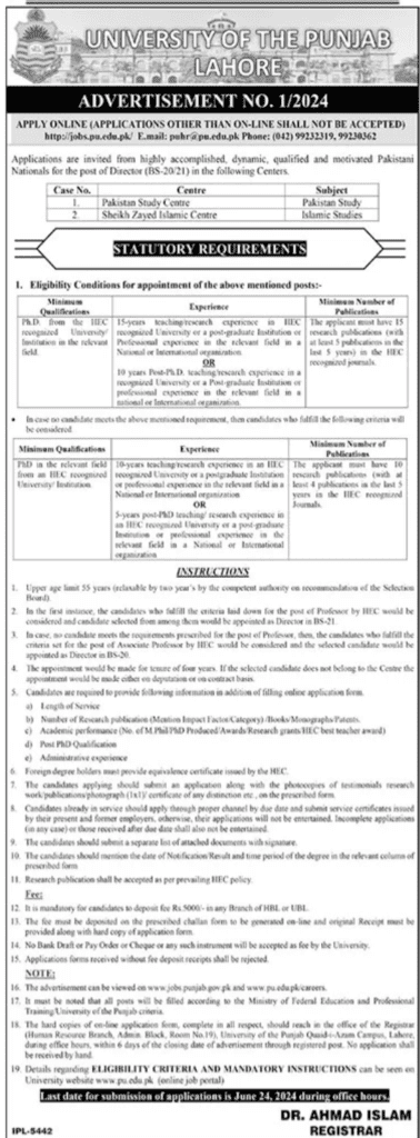 PU Jobs 2024